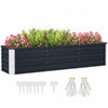 Outsunny 6' x 1.5' x 1.3' Galvanized Raised Garden Bed, Elevated Large Metal Planter Box w/ Install Gloves for Backyard, Patio to Grow Vegetables, Herbs, and Flowers, Dark Grey