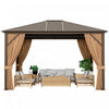 Costway 12' X 10' Patio Hardtop Gazebo W/ Galvanized Steel Top Aluminum Frame Outdoor