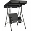Outsunny 1-seat Patio Swing Chair With Adjustable Canopy And Cushions