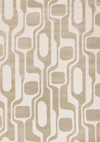 Leopold Modern Mid-Century Beige Cream Area Rug - 6'7