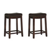 Claridge Faux Leather Brown Backless Counter-Height Stool - Set of 2