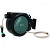 Outsunny Retractable Garden Hose Reel, 1/2 in x 100ft Wall Mounted Water Hose Reel with 7- Function Sprayer Nozzle, Auto Rewind, Any Length Lock, 180° Swivel Bracket, Black