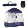 Outsunny Two Room Pop Up Shower Tent W/ Shower Bag, Floor, Carry Bag, Blue