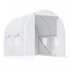 Outsunny 8.2x6.6x6.6ft Walk-in Tunnel Greenhouse Portable Garden Plant Growing Warm House With Door And Ventilation Window White