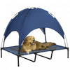 Pawhut Elevated Dog Bed With Canopy, Portable Raised Dog Cot For Xl Sized Dogs, Indoor & Outdoor, 48\" X 36\" X 43\", Dark Blue