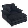 Liam 46.9\" Modern indoor corduroy sofa with 2 soft cushions ,Black Sofa