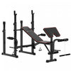 Soozier Weight Bench With 2 Barbell Rack And Preacher Curl Bench
