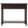 Jeremy Solid Wood Traditional Console Table With Drawers And Shelf - Espresso