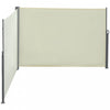 Outsunny Double Retractable Side Awning 236\" X 63\" Patio Screen Cream White