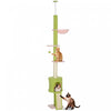 PawHut Floor to Ceiling Cat Tree, 5-Tier Cat Tower Adjustable Height 87\"-94.5\" with Sisal Scratching Post, Condo, Hammock, Ramp, Perches, Climbing Activity Center for Indoor Kitten