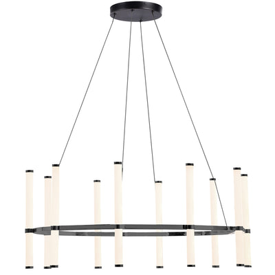 Dainolite Corvette Chandelier 60w Matte Black White Acrylic Diffuser Lamp|Lustre Corvette de Dainolite en acrylique blanc qui diffuse la lumière, avec fini noir mat et ampoule de 60 W