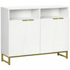 HOMCOM Buffet Cabinet Kitchen Sideboard w/ Adjustable Shelves, Metal Base