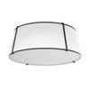 Dainolite Trapezoid 4 Light Flush Mount Tapered Drum Shaped Black/White Shade White Fabric Diffuser Lamp