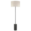 Dainolite Felicity 1 Light Floor Lamp Matte Black Beige Shade