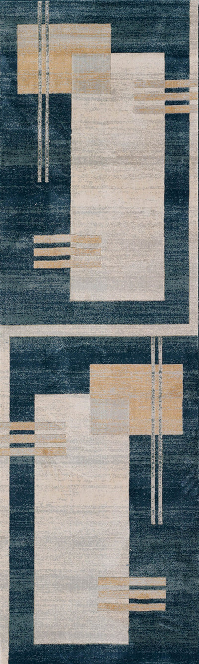Sorelle Contemporary 2'2" x 7'7" Runner Rug in Blue Indoor Area Rug | Tapis Contemporain Sorelle 2'2" x 7'7" en Bleu