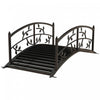 Outsunny 4' Metal Arch Garden Bridge With Siderails, Pond Bridge, Black