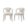 Palmer Mid-Century Modern Upholstered Tweed Armchair in Ivory - Set of 2 Dining Chair