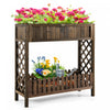 Costway 2-tier Wood Raised Garden Bed Elevated Planter Box For Vegetable, Fruit, Herb
