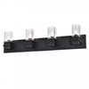 Dainolite Veronica 4 Light Vanity Light Matte Black Clear Glass Lamp