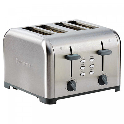 Kenmore 4-Slice Toaster with Dual Controls Stainless Steel - KKTSDC4SS|Grille-pain Kenmore à 4 tranches avec deux panneaux de commande, acier inoxydable - KKTSDC4SS