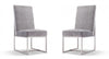 Element Modern Velvet Metal Dining Chair in Gray - Set of 2