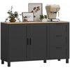 HOMCOM 47\" Buffet Cabinet with Soft-Close Doors, Modern Sideboard, Black