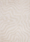 Lincoln Modern Luxurious Plush White Curves Area Rug - 5'3\" x 7'7\"