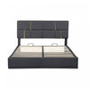 Joyce Upholstered Platform Bed With Hydraulic Storage And Velvet Frame,queen Size,black Queen Bed