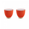 Anderson Modern Sintered Stone Top Upholstered End Table in Orange - Set of 2