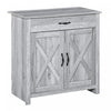HOMCOM Farmhouse Sideboard, Buffet Cabinet with Barn Door, Grey Grain