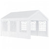 Outsunny 20'x13' Heavy Duty Party Tent, Carport Garage Canopy, Portable Sun Shelter With Sidewalls White