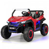 Costway 12v 2-seater Kids Ride On Utv Rc Electric Vehicle Suspension W/ Lights & Music