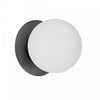 Dainolite Burlat 1 Light Wall Sconce Matte Black White Glass Lamp