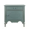 Amelia Vintage 24\" Nightstand with Carved Drawer and Cabinet,Blue