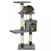 Pawhut 46inch Scratching Cat Tree, Multi Level Cat Tower For Large Cats Adult With Toys And Condo, Grey