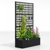 Outsunny Galvanized Planter Box with Trellis, 43\" x 16\" x 70\"