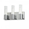 Dainolite Tube 3 Light Vanity Light Polished Chrome Clear Fluted Glass Lamp