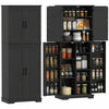 HOMCOM Pantry Cabinet, 64\" Storage Cabinet with Adjustable Shelves, Black