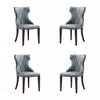 Reine Traditional Wood Upholstered Dining Chair in Gray - Set of 4