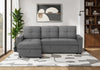 Sleeper Sofa, 90\" Length, Convertible Sofa Bed, Storage Chaise, Dark Grey Fabric Sleeper Sofa