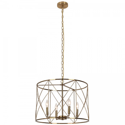 Dainolite Calah 4 Light Chandelier Incandescent Aged Brass Lamp|Lustre Calah de Dainolite avec fini laiton antique et 4 ampoules incandescentes
