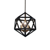 Dainolite Archello 3 Light Chandelier Matte Black Antique Brass Accents Lamp