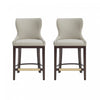 Blair Modern Wood Upholstered Counter Stool in Stone - Set of 2 Bar Stool