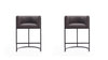 Cosmopolitan Mid-Century Modern Metal Upholstered Counter Stool in Graphite - Set of 2 Bar Stool