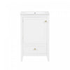 Puret 20 Inch Single Sink Bathroom Vanity with Door Shelf and Pull-Out Drawer, White