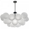 Dainolite Miles 8 Light Chandelier Matte Black Frosted Glass Lamp