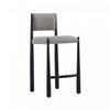 Lennor Mid-Century Modern Boucle Metal Counter Stool in Mushroom