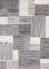 Forte White Grey Black Modern Striped Patches Area Rug - 7'9\" x 10'6\"
