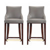 Shubert Modern Wood Upholstered Counter Stool in Dark Taupe - Set of 2