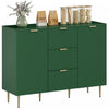 HOMCOM Sideboard Buffet Cabine w/ 3 Drawers and Adjustable Shelves, Green